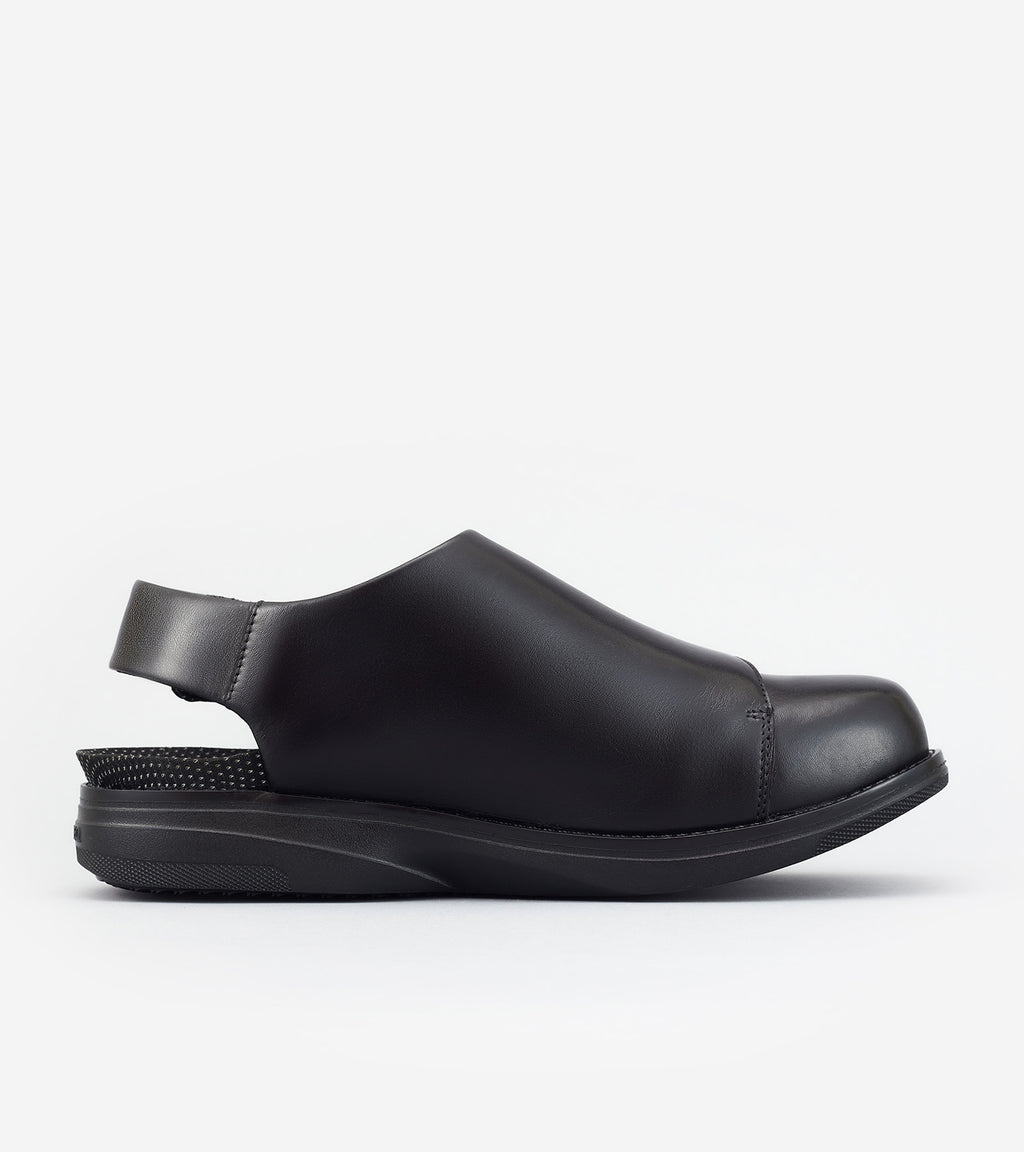 Black sandal on a white background