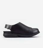 Black sandal on a white background